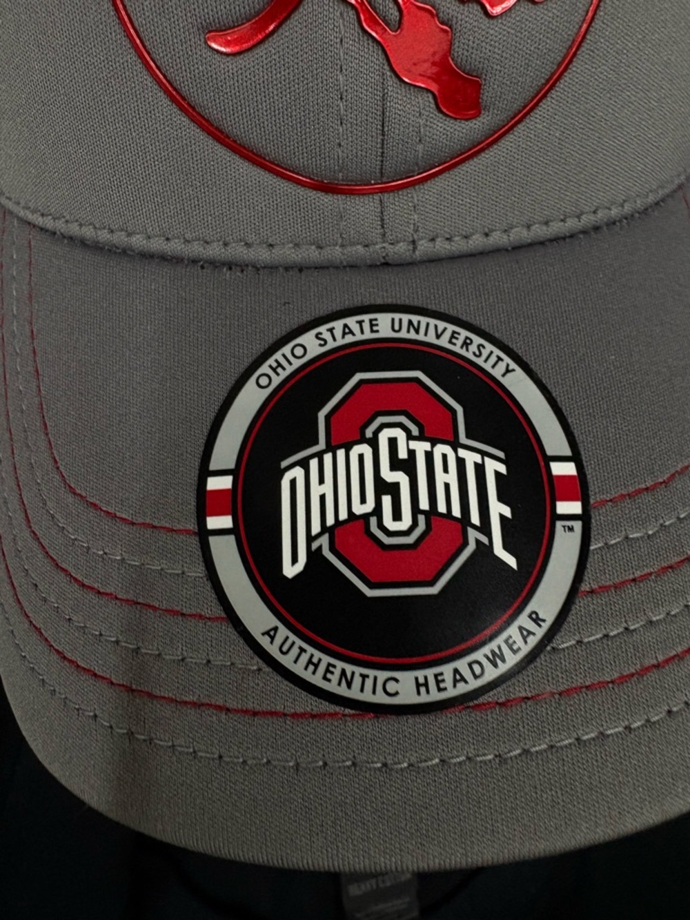 Ohio State Gray and Red Logo Baseball Cap - Picture 2 of 4